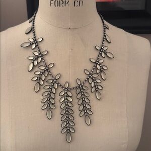 Black and White Necklace and drop Earrings matching set